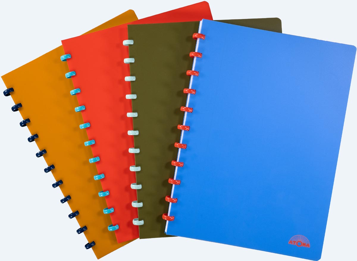 Atoma - Nature schrift, ft A4, 144 bladzijden, commercieel geruit, geassorteerde kleuren