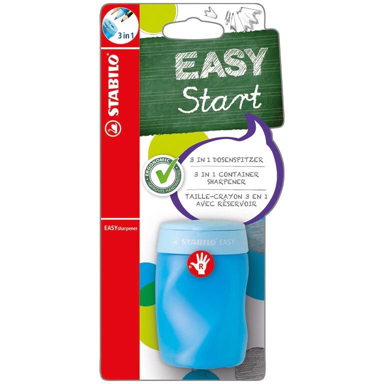 STABILO - potloodslijper EASYener 3in1, voor linkshandigen, blauw