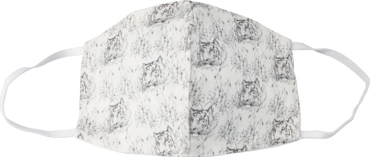 Klika - Wasbaar mondmasker, tigers motief, maat: heren, pak van 5 stuks