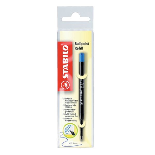 STABILO standaard balpen navulling 0.5 mm, doos 10 stuks, blauw