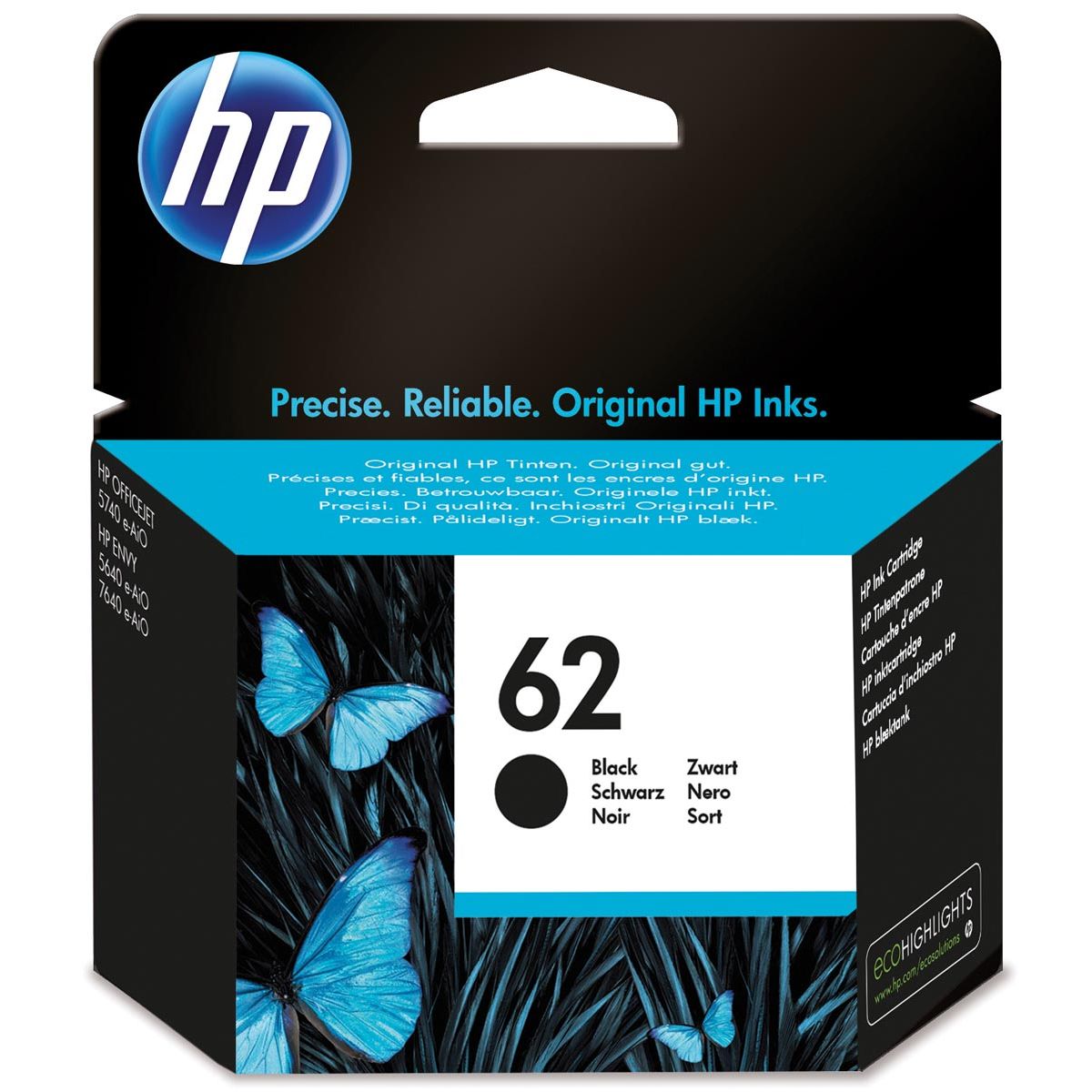 HP - Cartucho de tinta c2p04ae 62 negro