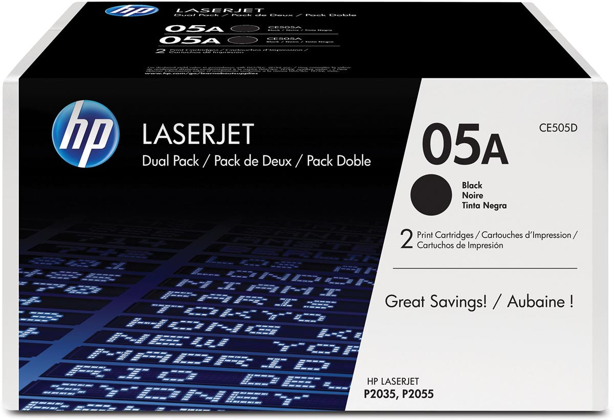 HP - Cartuccia toner ce505d 05a nero 2x