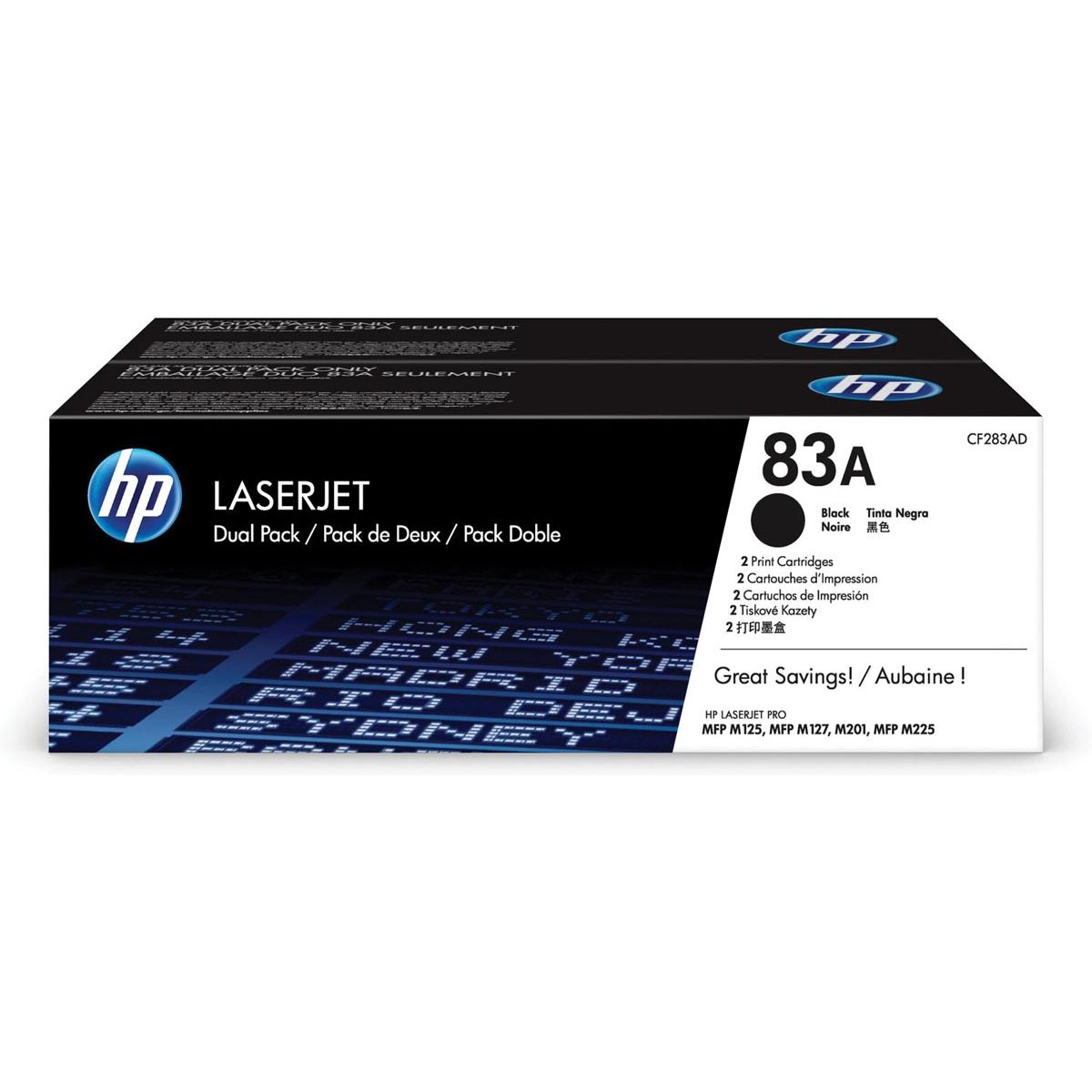 HP - toner 83A, 1 500 pagina's, OEM CF283AD, zwart, duopack