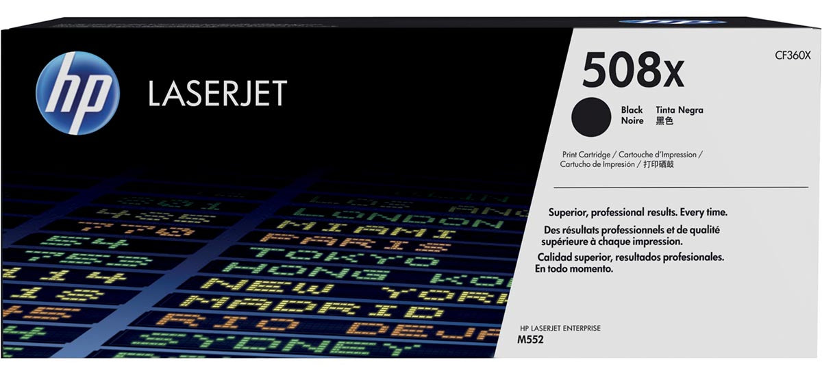 HP - toner 508X, 12 500 pagina's, OEM CF360X, zwart
