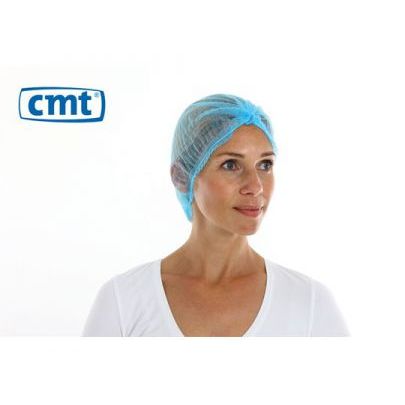 Hairnet wokkel non-woven blue 52 cm 100 pieces
