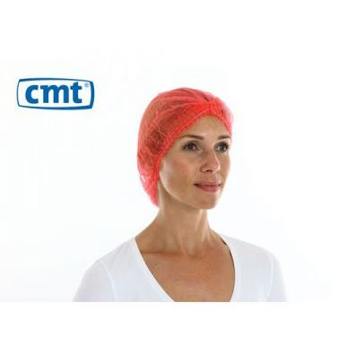 Hairnet wokkel non-woven red 100 pieces
