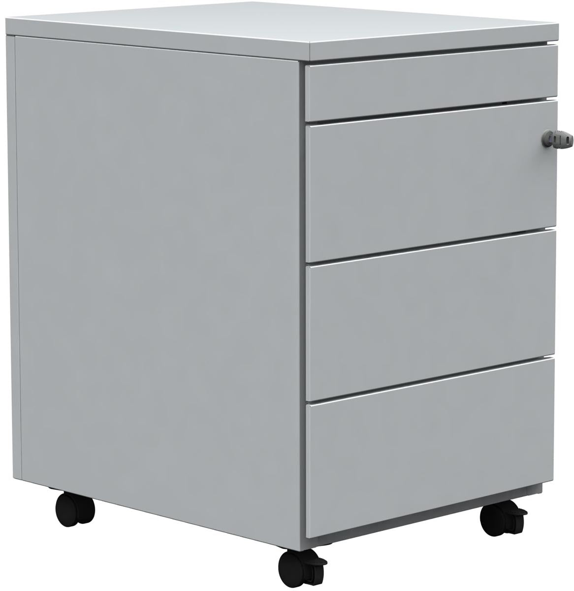 Klika - Mobiele ladenblok, 3 laden + pennenlade, wit