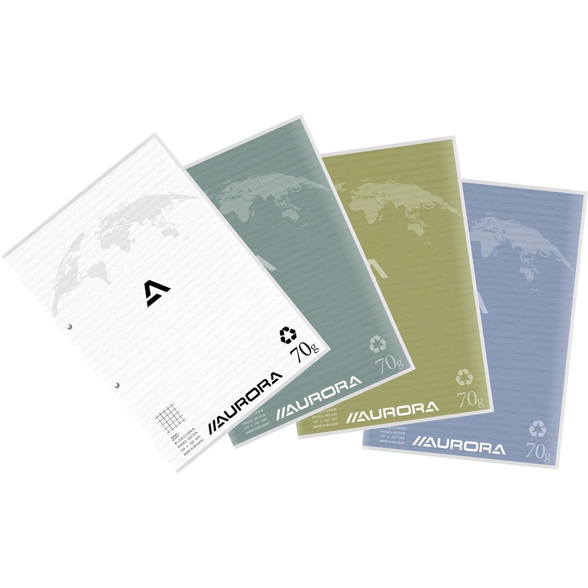 Aurora - course pad A4 70g checked 5x5, with margin, 100 sheets