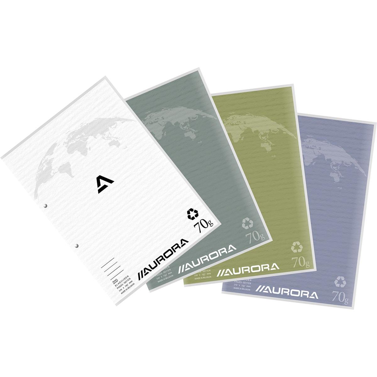 Aurora - course pad A4 70G, ruled, with margin, 100 sheets
