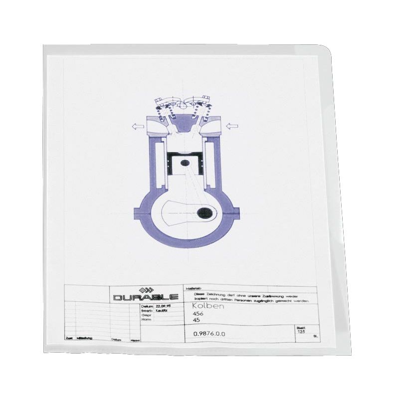 Durable - Carpeta en L A4, transparente, 10 unidades