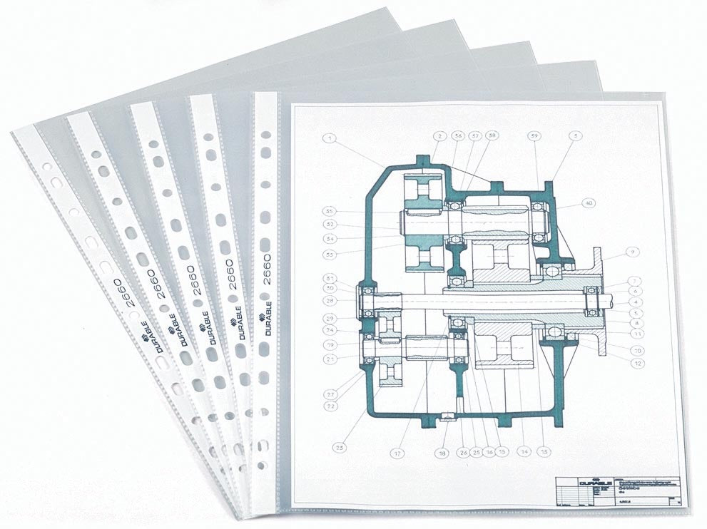 Durable - geperforeerde showtas, ft A4, 11-gaats perforatie, 60 micron