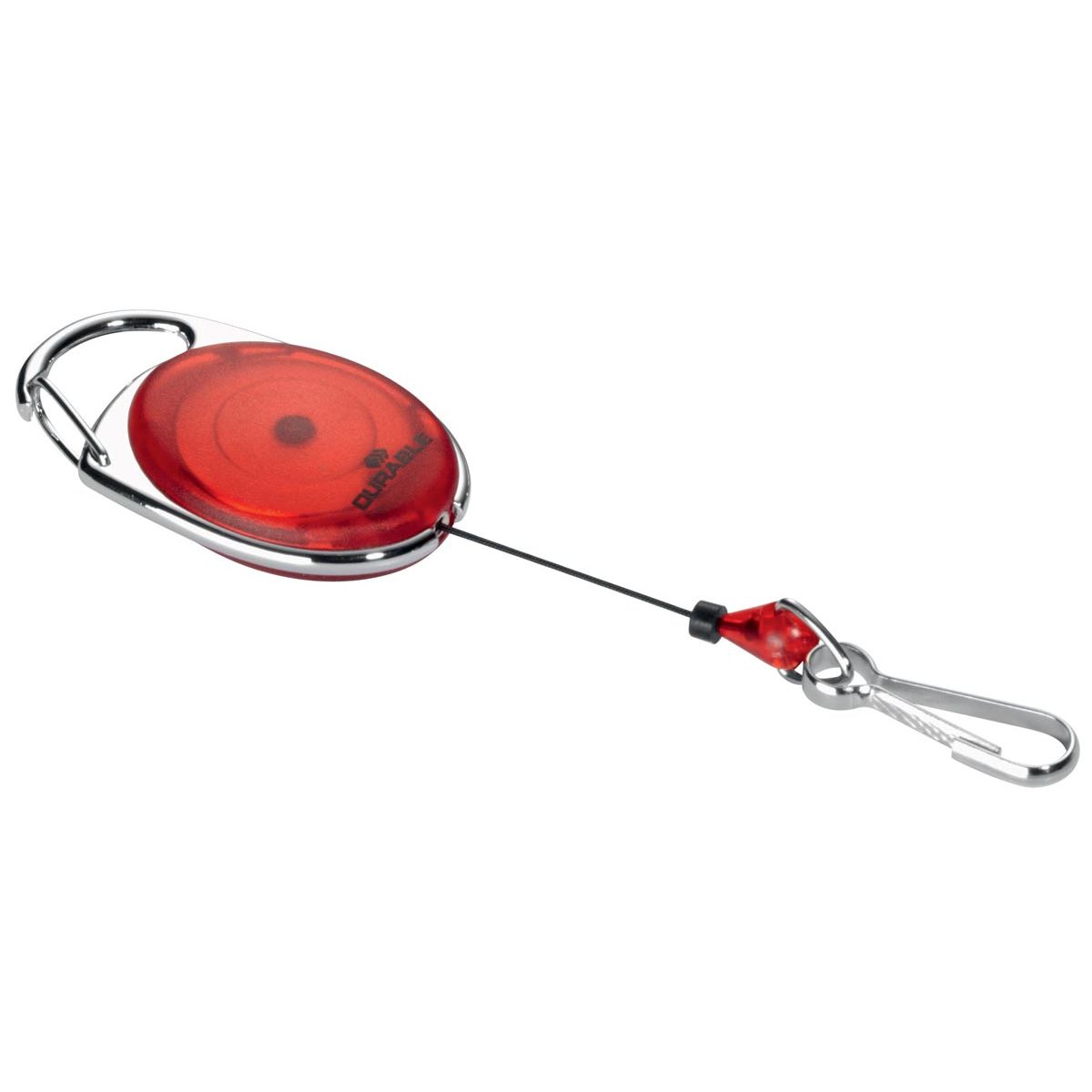 Durable - afrolmechanisme met karabijnhaak rood, op blister