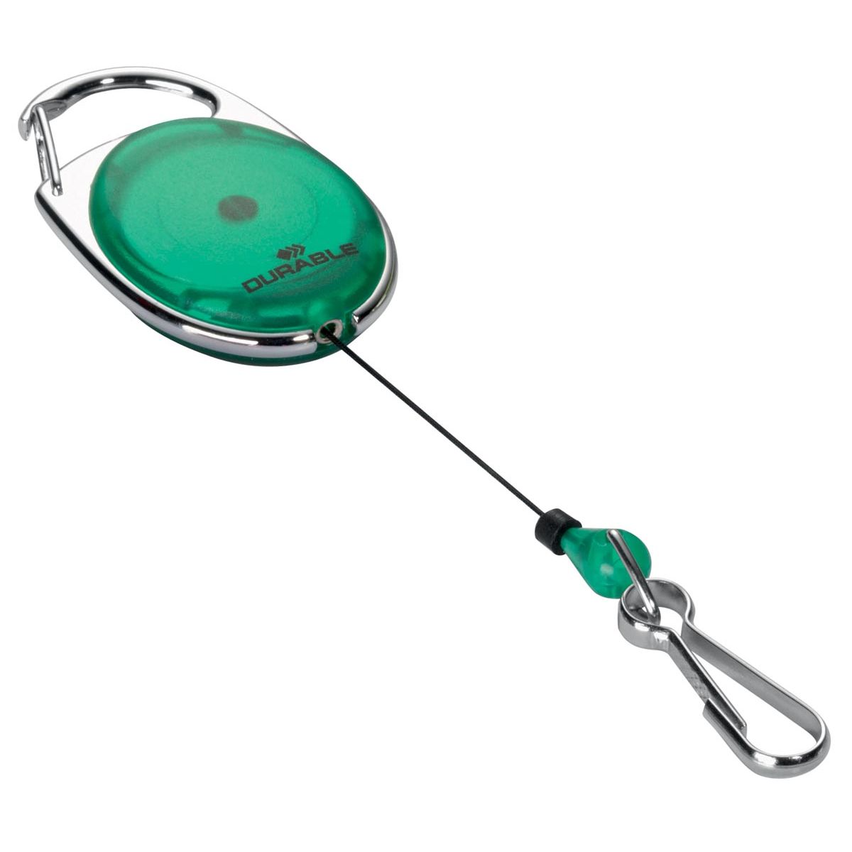 Durevole: divaricatore con moschettone verde, in blister