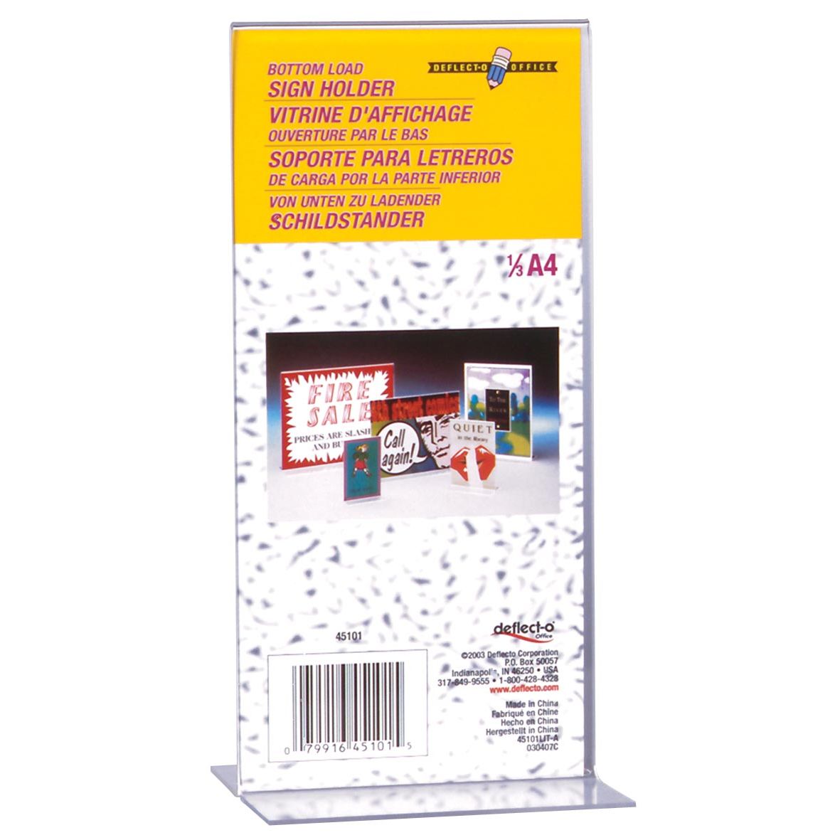 Deflecto - porte-brochures pied en T portrait, pi 1/3 A4