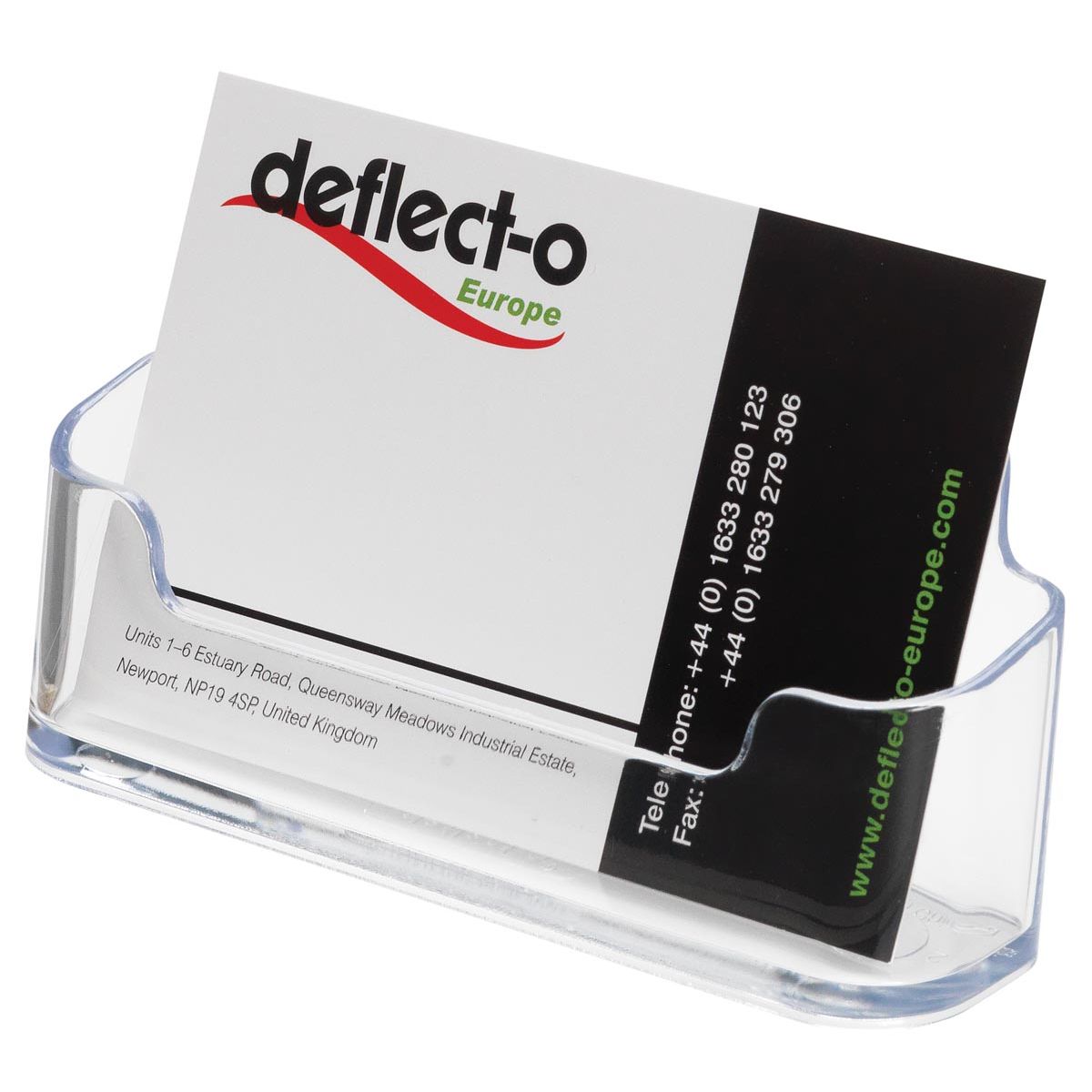 Deflecto - Business card holder 1 storage compartment, transparent