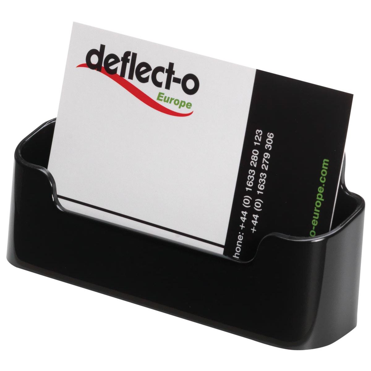 Deflecto - Business card holder 1 storage compartment, black