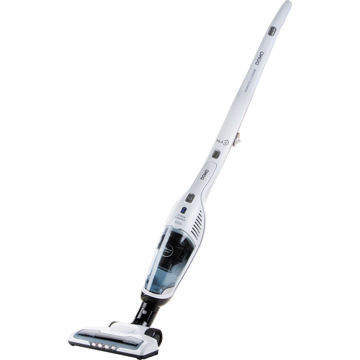 Domo - stick vacuum cleaner 2 in 1 with rechargeable battery, 14.4 V, white