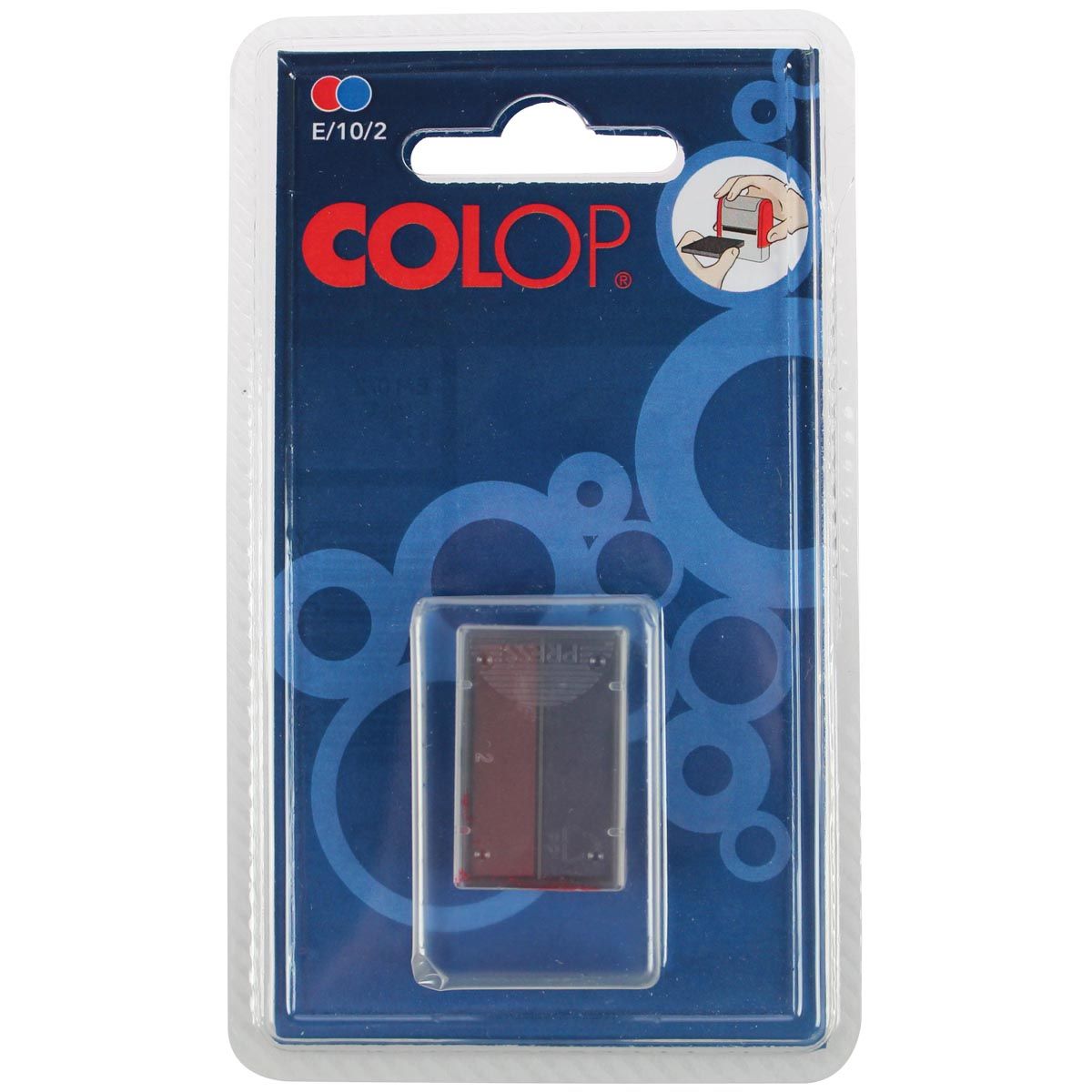 Colop - stempelkussen tweekleurig (blauw/rood), voor stempel S160L, blister van 2 stuks