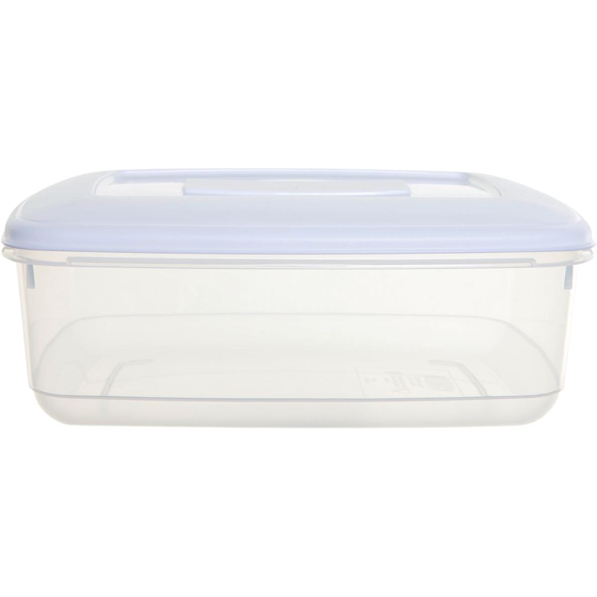 Whitefurze - recipiente rectangular para alimentos de 2 litros, transparente con tapa blanca
