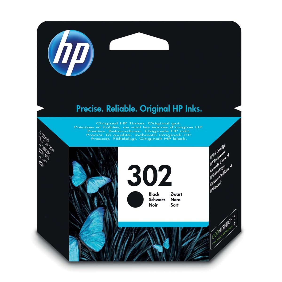 HP - inktcartridge 302, 190 pagina's, OEM F6U66AE, zwart