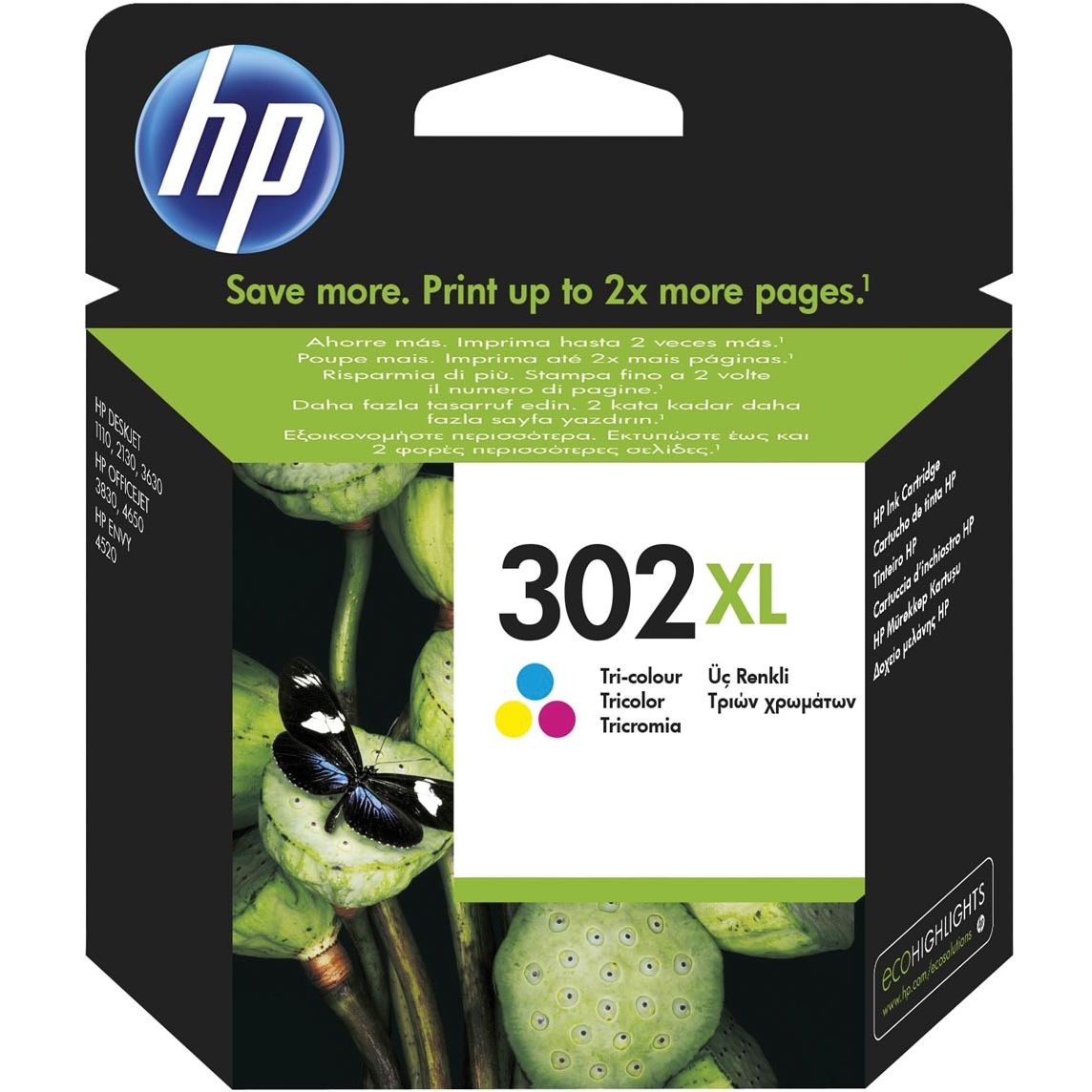 HP - cartucho de tinta 302XL, 330 páginas, OEM F6U67AE, 3 colores
