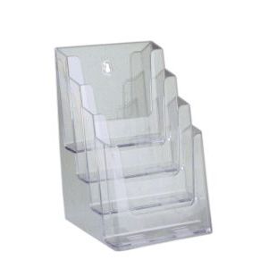 Timmers - Brochure tray acrylic A5 standing 4 compartments