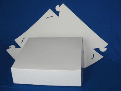 Gebäckschachtel 34x34x8cm weiß Schwanenhals 50 Stück