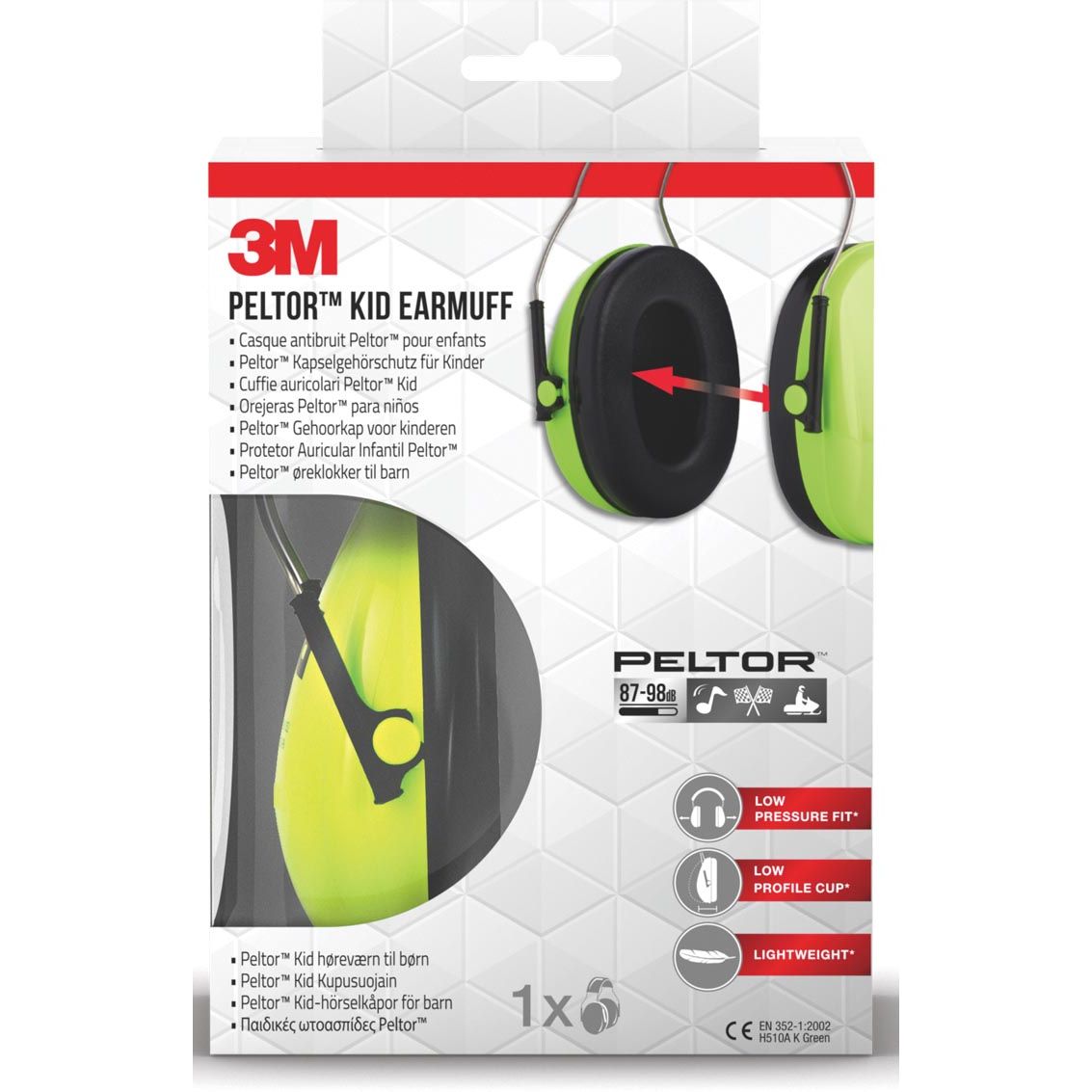 3M - gehoorkap Peltor Kid, groen