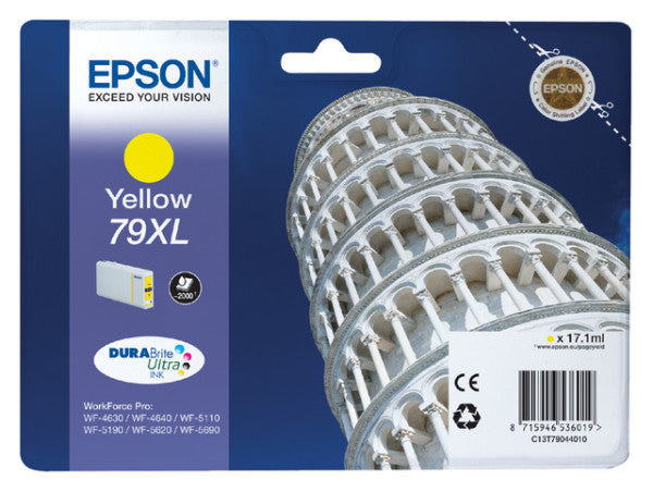 Epson Tower of Pisa Singlepack Yellow 79XL DURABrite Ultra Ink