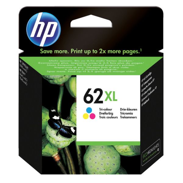 HP 62XL originele high-capacity drie-kleuren inktcartridge | 60 stuks