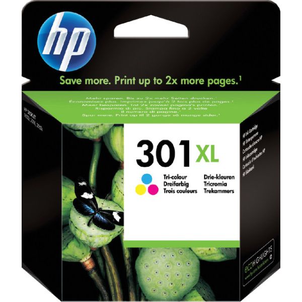 HP - 301XL originele high-capacity drie-kleuren inktcartridge
