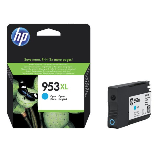 HP - cartucho de tinta 953XL, 1.450 páginas, OEM F6U16AE, cian