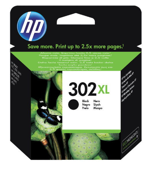 HP - Cartucho de tinta F6U68AE 302XL negro