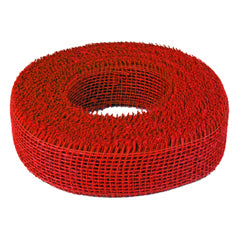 Jute lint op rol deco rood 5cm breed / 40 meter