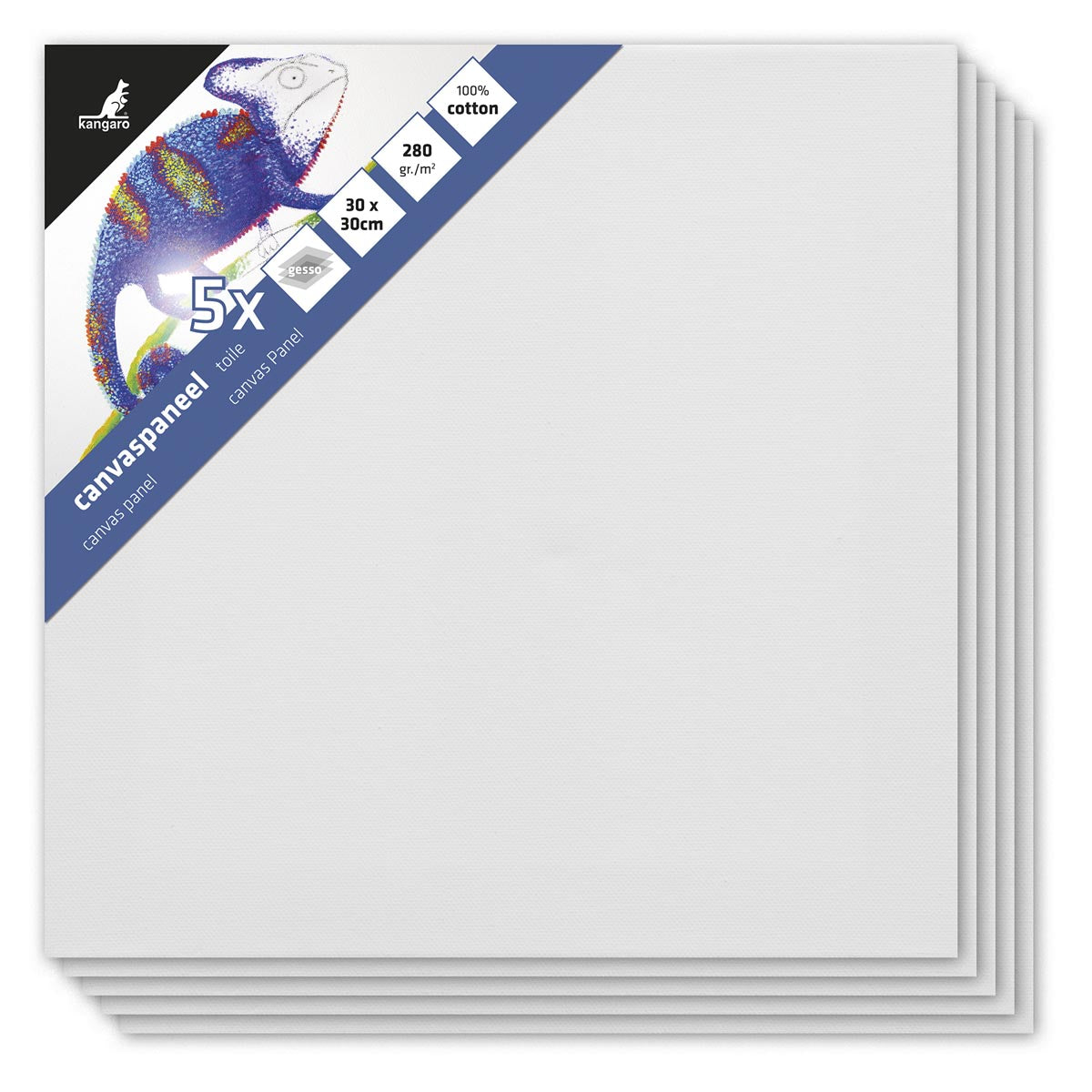 Kangaro - canvaspaneel, ft 30 x 30 cm, pak van 5 stuks