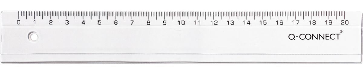 Q-CONNECT - meetlat, plastic, in etui, 20 cm