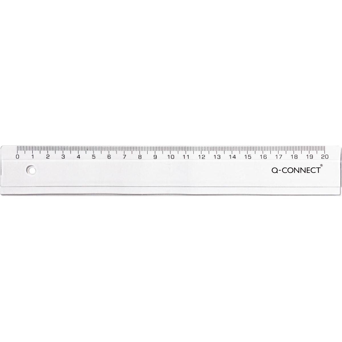 Q-CONNECT - meetlat, plastic, in etui, 20 cm