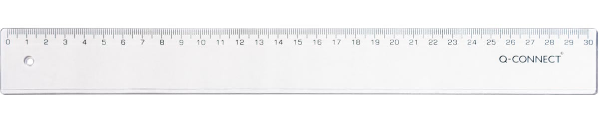 Q-CONNECT - meetlat, plastic, in etui, 30 cm