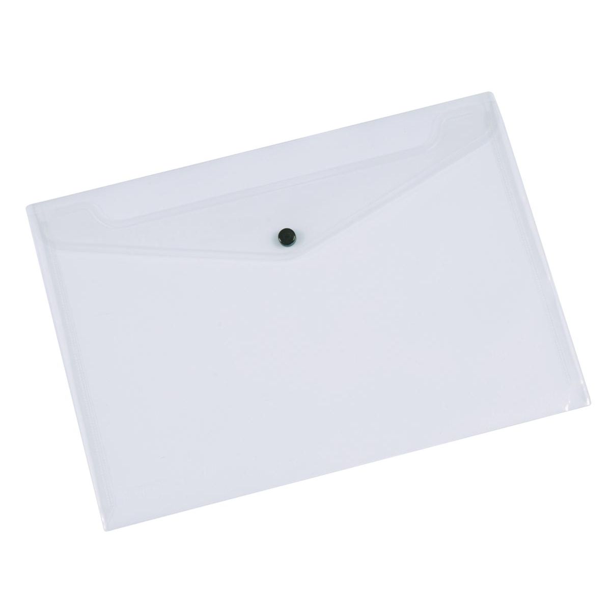 Q-CONNECT - documentenmap, A4, transparante PP, drukknopsluiting