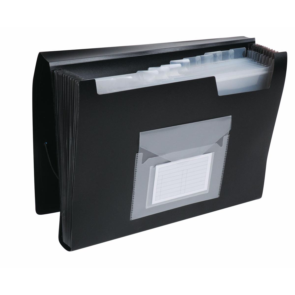 Q-CONNECT - front folder, A4, PP, with 13 compartments, elastic closure, black