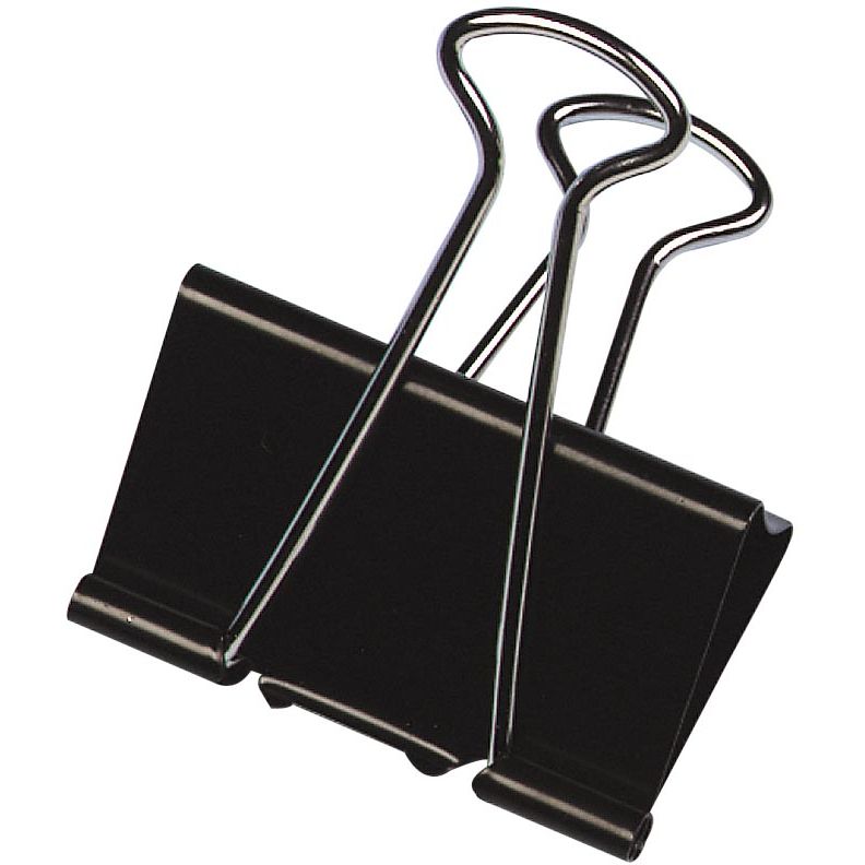 Q-CONNECT - clip pieghevole, nera, 32 mm, scatola da 10 pezzi