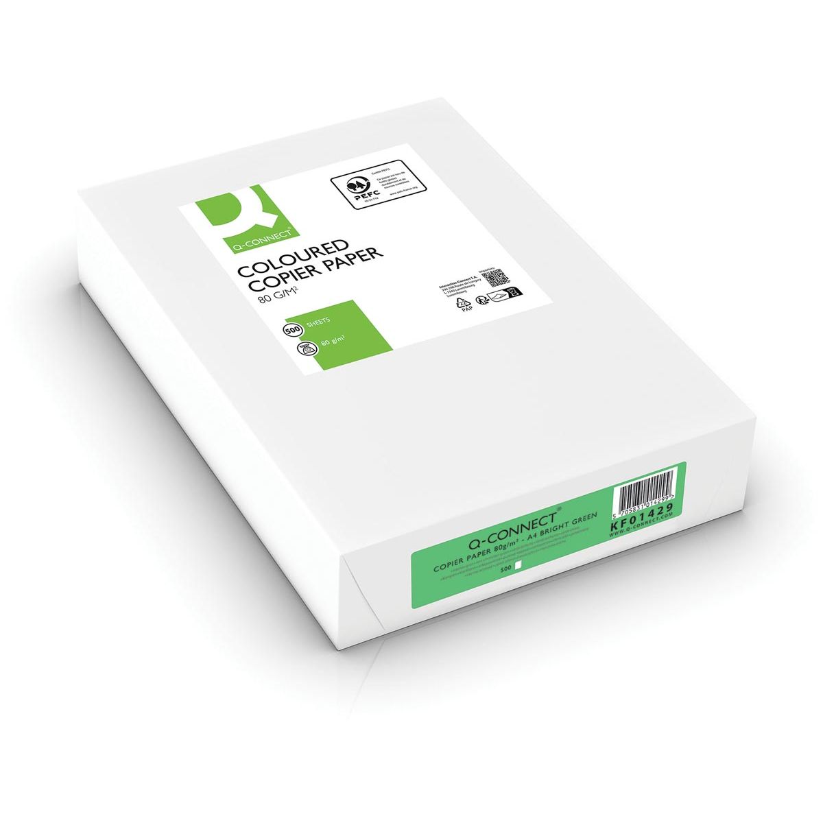 Q-CONNECT - colored copy paper, A4, 80g, pack of 500 sheets, bright green