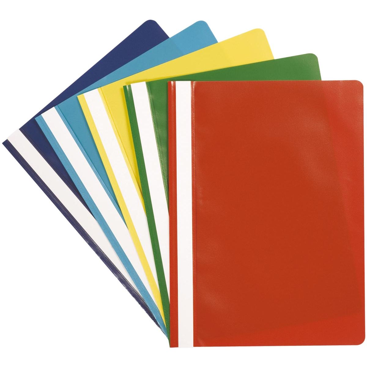 Q-CONNECT - Schnellfix-Ordner, A4, farbig sortiert, A4, 5er-Pack