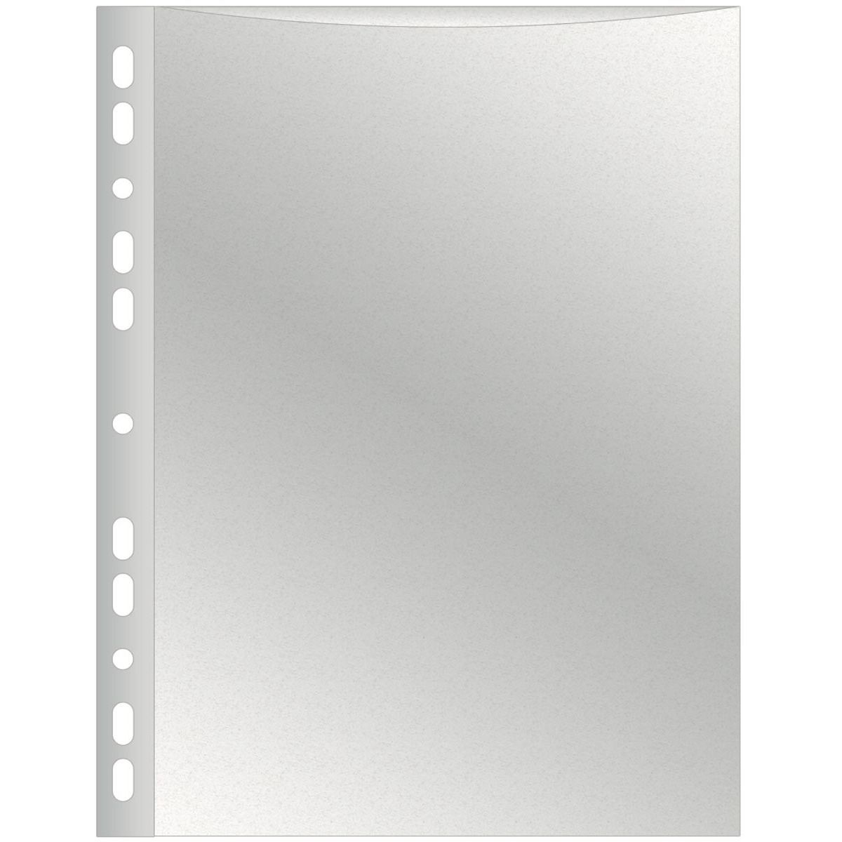 Q-CONNECT - perforierte Showtasche 11-Loch-Perforation, genarbt, 50 Mikron, Packung à 100 Stück