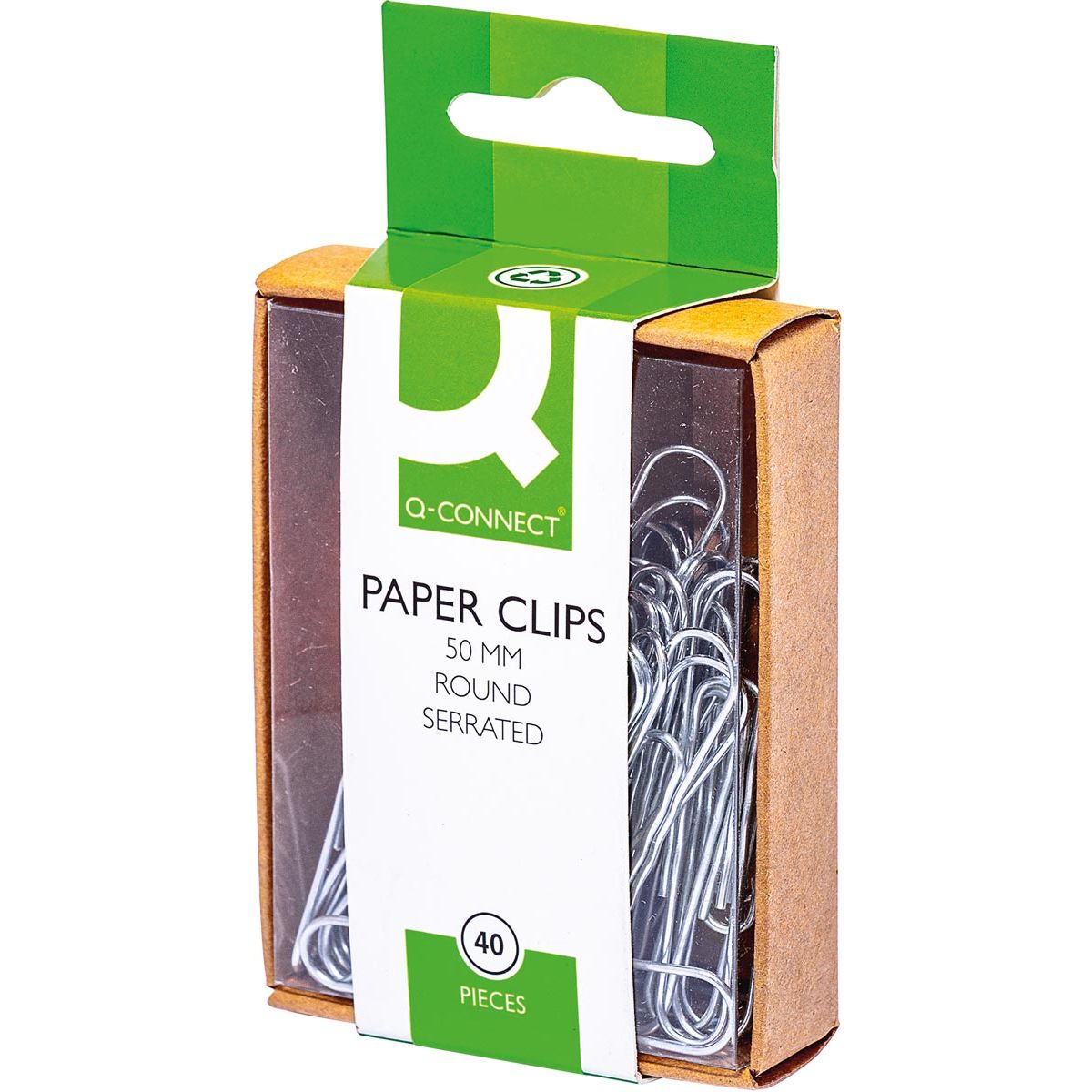 Q-CONNECT - paper clamps, 50 mm, box of 40 pieces, hangable