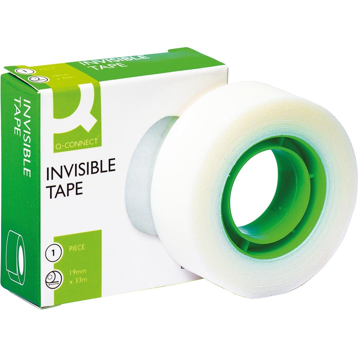 Q-CONNECT - nastro adesivo, invisibile, 19 mm x 33 m