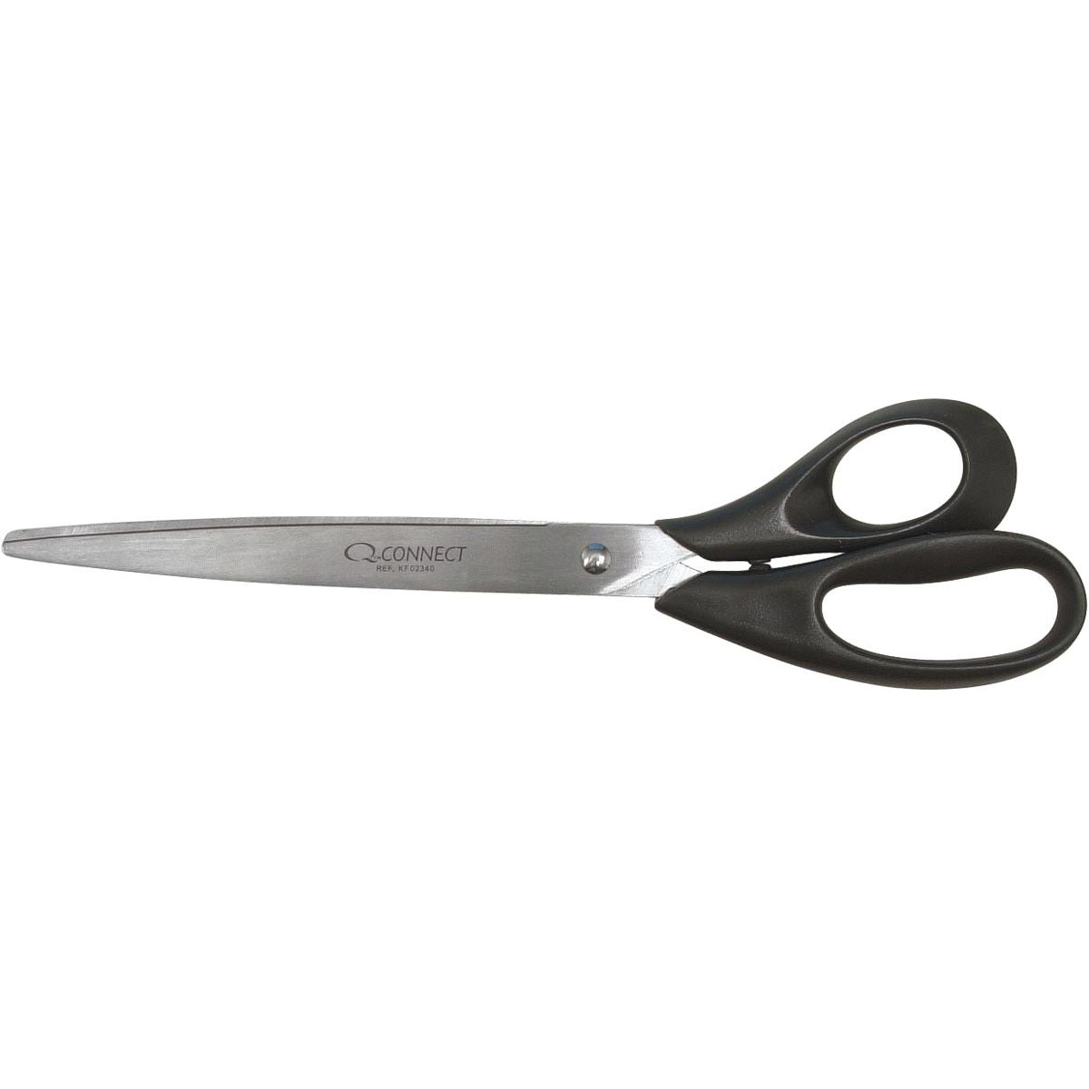 Q-CONNECT - schaar, ft 25,5 cm, rechts, ronde punt, RVS, zwart, blister van 1 stuk