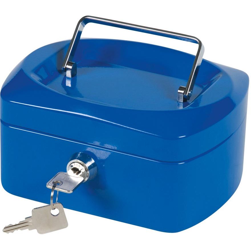 Q-CONNECT - geldkoffer, 155 x 120 x 75 mm, blauw