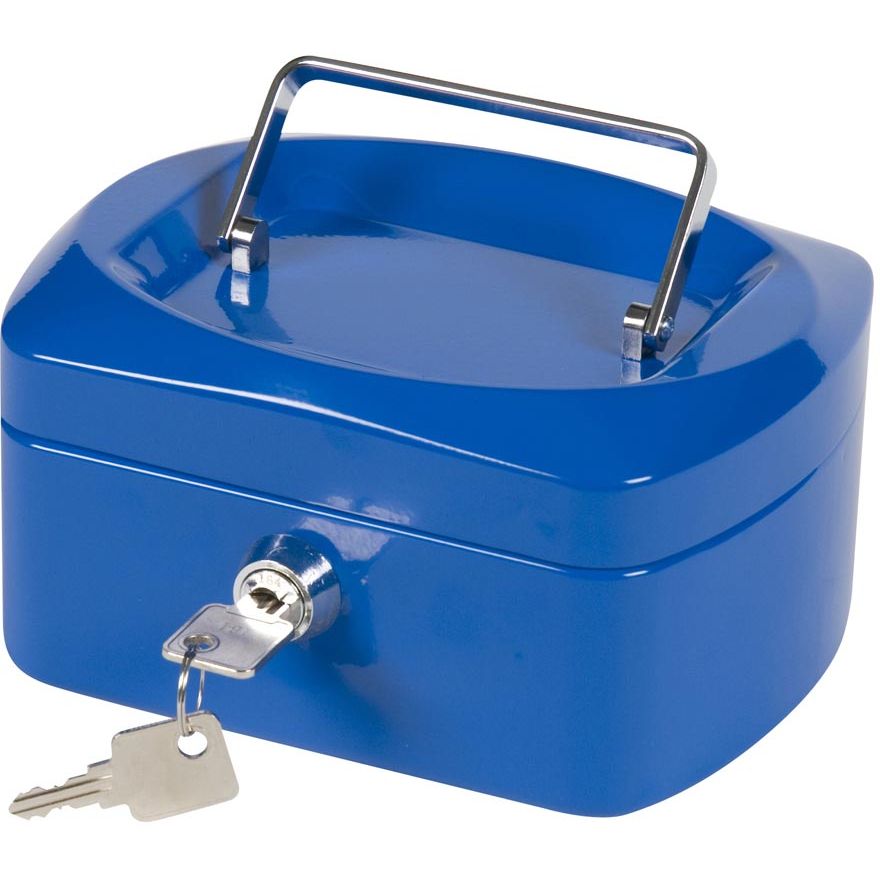 Q-CONNECT - caja para dinero, 155 x 120 x 75 mm, azul