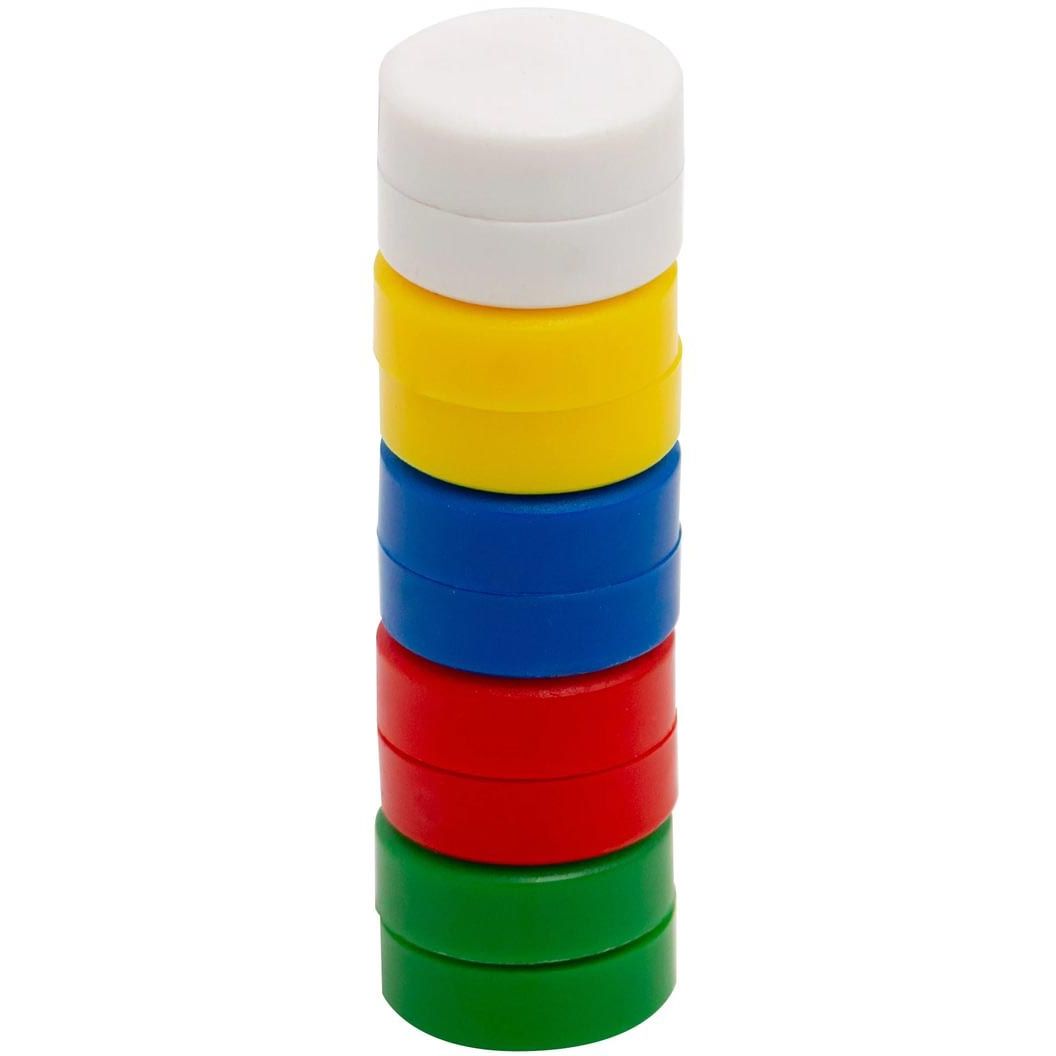 Q-CONNECT - magneten, 20 mm, assorti, pak van 10 stuks